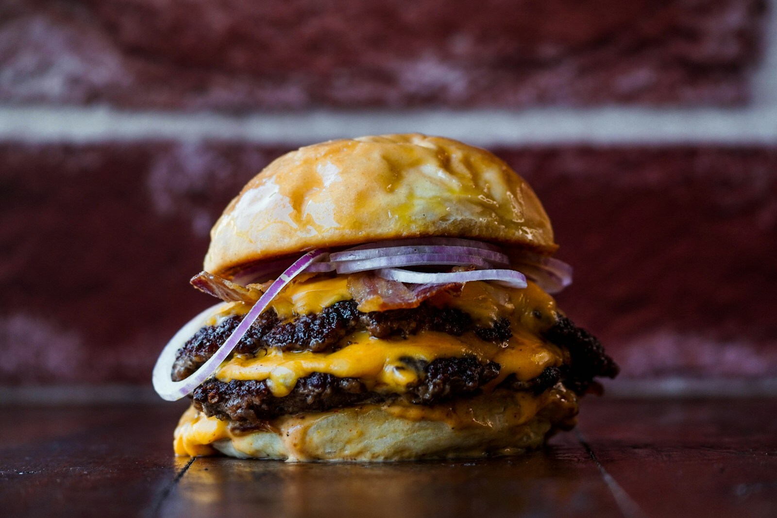 American smash burgers with lacy crispy edges and American cheese