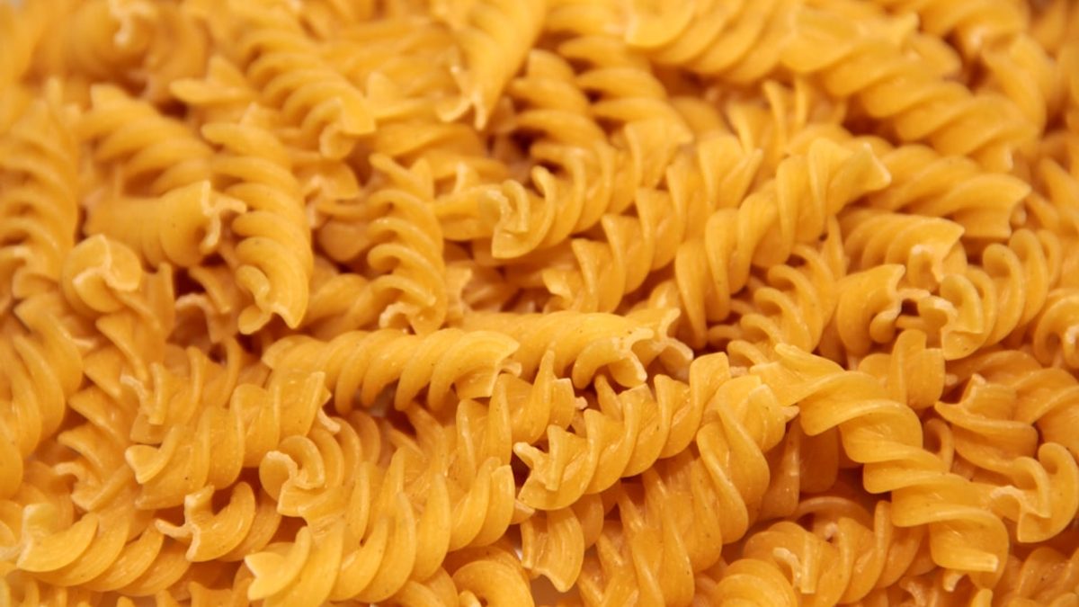 Gochujang butter pasta with crispy golden shallots and sesame seeds