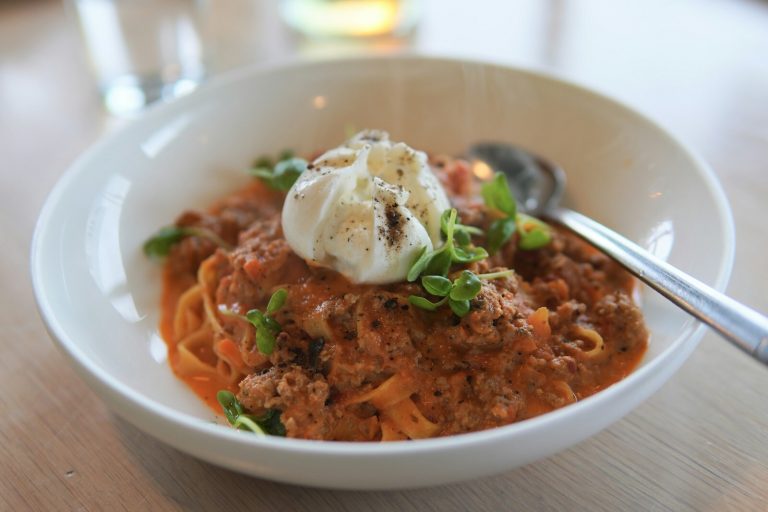 Authentic ragù alla Bolognese with tagliatelle and Italian meat sauce