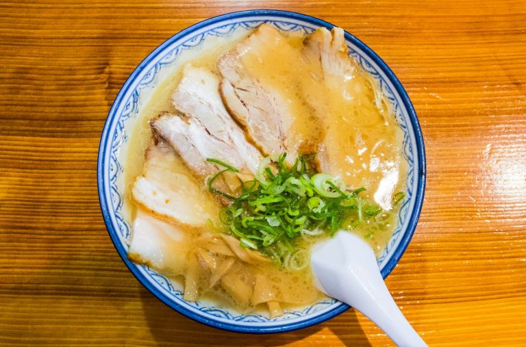 Tonkotsu ramen with chashu pork and soft-boiled egg