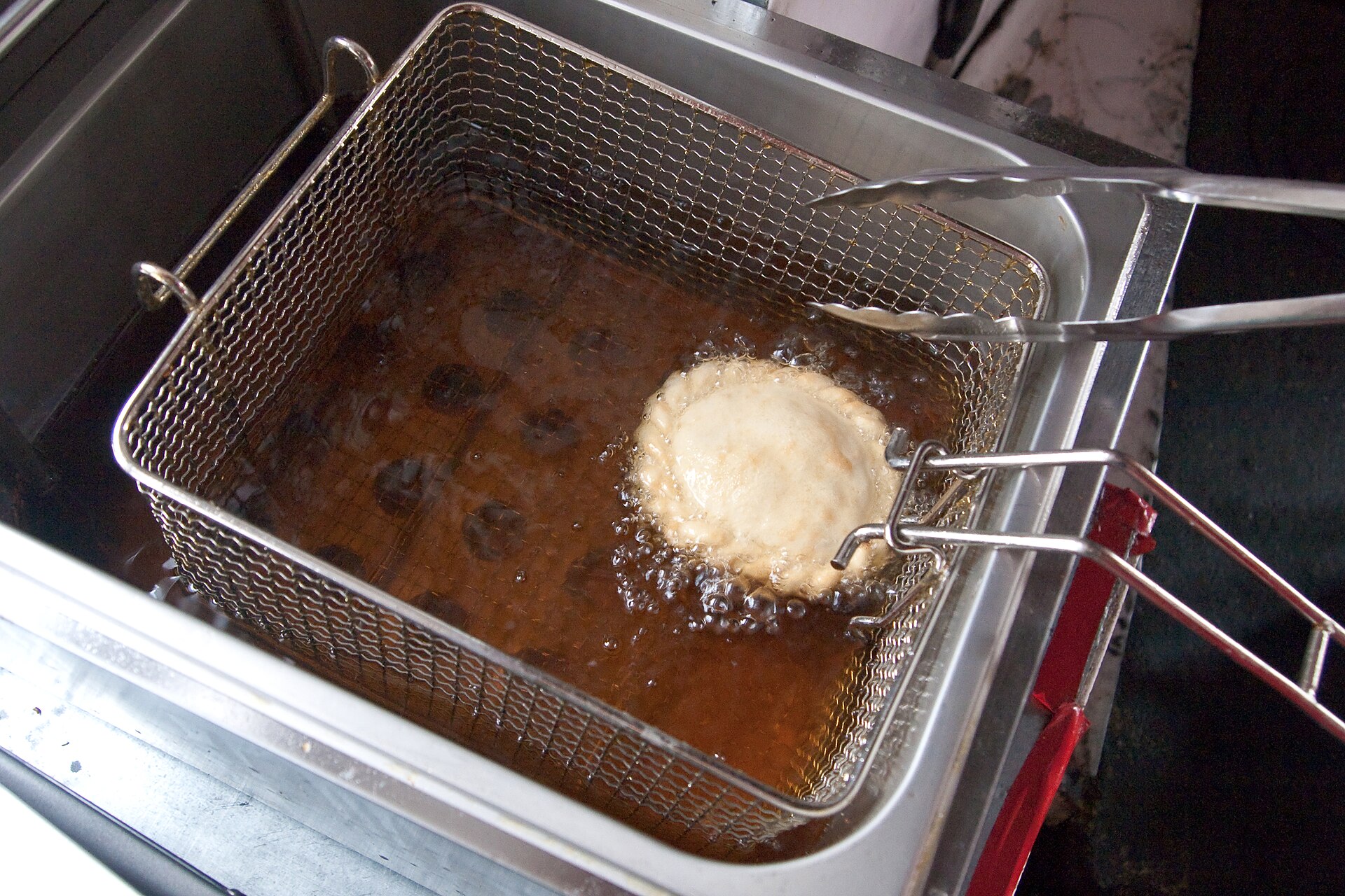 The oil drops 50 degrees the moment food goes in