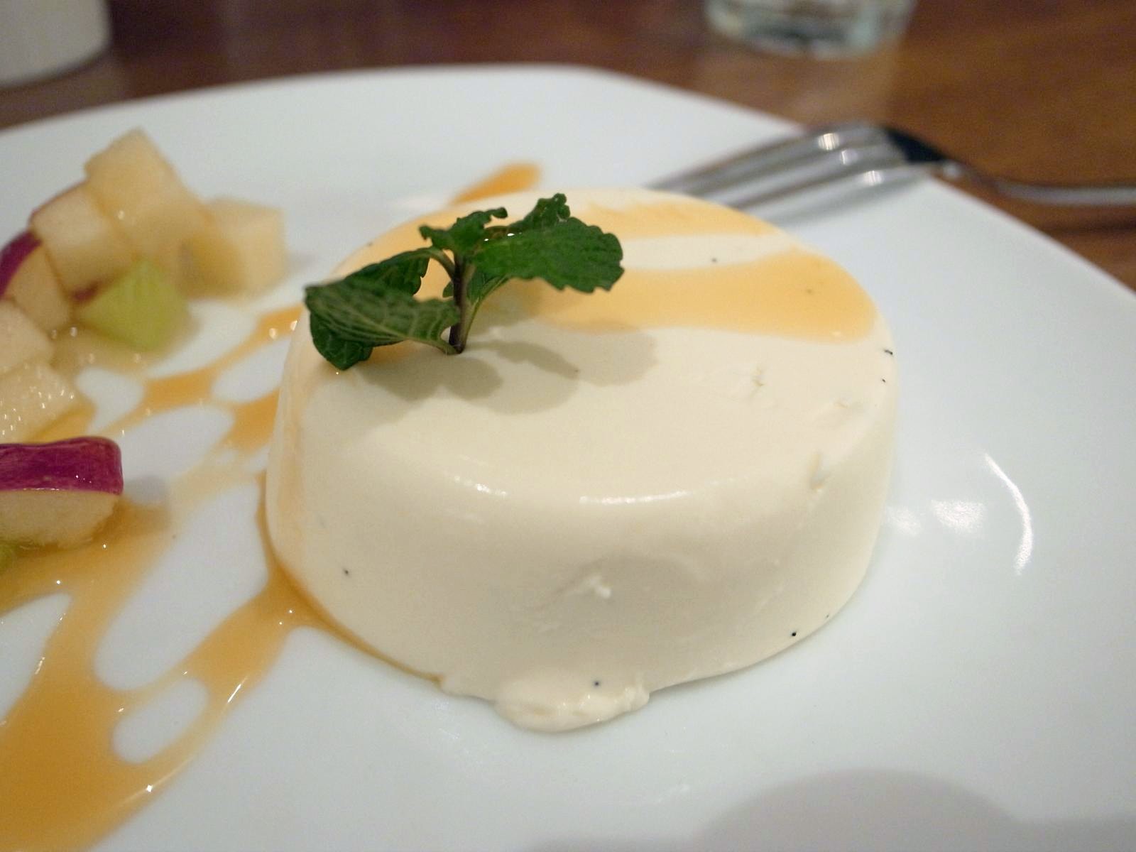 panna cotta unmolded plate